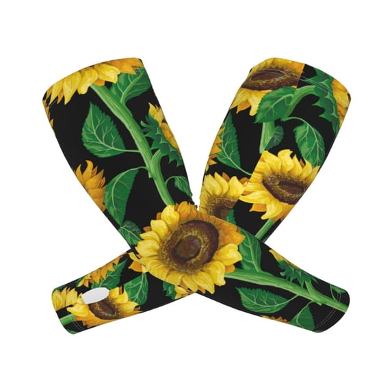 Xecao Sunflower 1 Print Cooling Arm Sleeves, UPF 50 UV Sun Protection Sports Compression ,Tattoo Cover Up ,Sports Sleeve for Basketball Golf Football