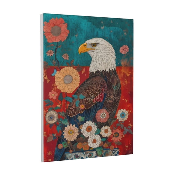 Xecao Sunflower Bald Eagle for Ready-to-Hang Canvas Art 12x16 Inches - Waterproof HD Print Solid Wood Frame for Gifting,Vertical