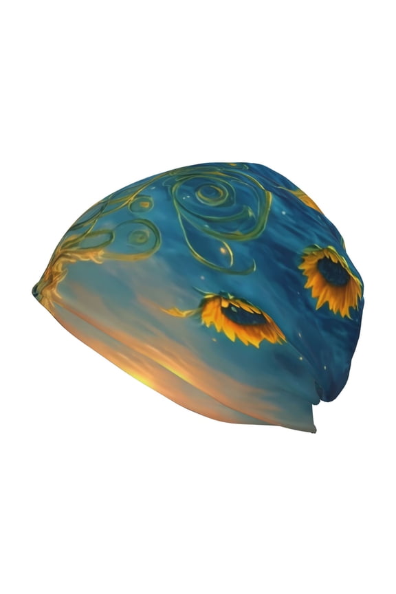 Sunflower Castle Starry Sky Print Knit Hat,Winter Beanie for Men Women, Beanie Soft Warm Ski Stocking Cuffed Cap