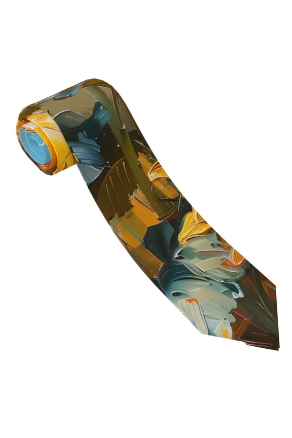 Sunflower Field Art Print Tie For Men Necktie Woven Jacquard Neck Ties,Classic Men's Tie