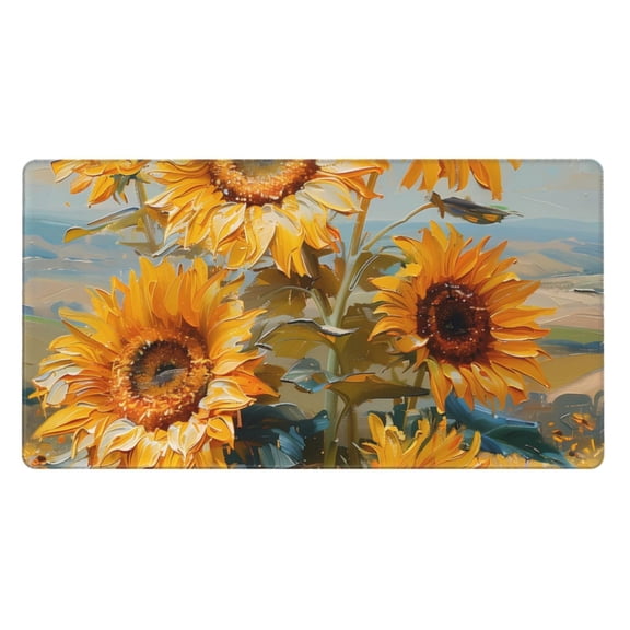 Xecao Sunflower Field Art for Waterproof Mouse Pad - Extended Contour Mouse Mat, Large Gaming Mousepad Laptop Keyboard Mat with Non-Slip Rubber Base