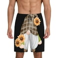 thumbnail image 1 of Xecao Sunflower Gnomes 4 Print Men's Sleepwear Shorts Pajama Bottom Lounge Short nightwear with Convenient Pockets for Relaxed Home Wear-Medium, 1 of 6