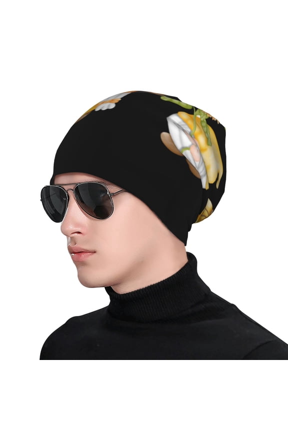 Sunflower Gnomes 5 Print Beanie Knitted Hat for Men Women, Winter Fashion Knit Cuffed Caps Unisex