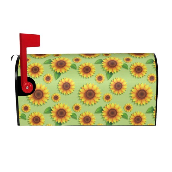 Xecao Sunflower Leaves for Mailbox Cover with Magnetic Strips, Waterproof and Sunscreen, Adds a Decorative Touch to Your Garden Yard.