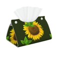 thumbnail image 1 of Xecao Sunflower3 Print Tissue Box Cover,Modern PVC Leather Square Tissue Box Holder for Creative Decorative, 1 of 7