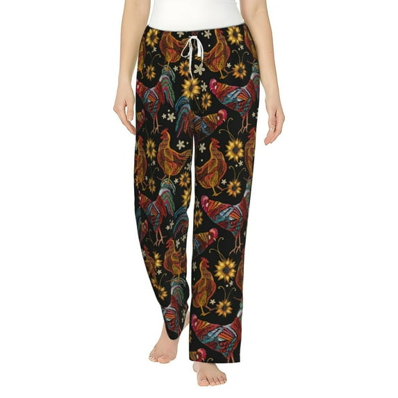 Xecao Sunflower Rooster Women's Straight Lounge Pajama Pants: The Epitome of Relaxed Sleepwear