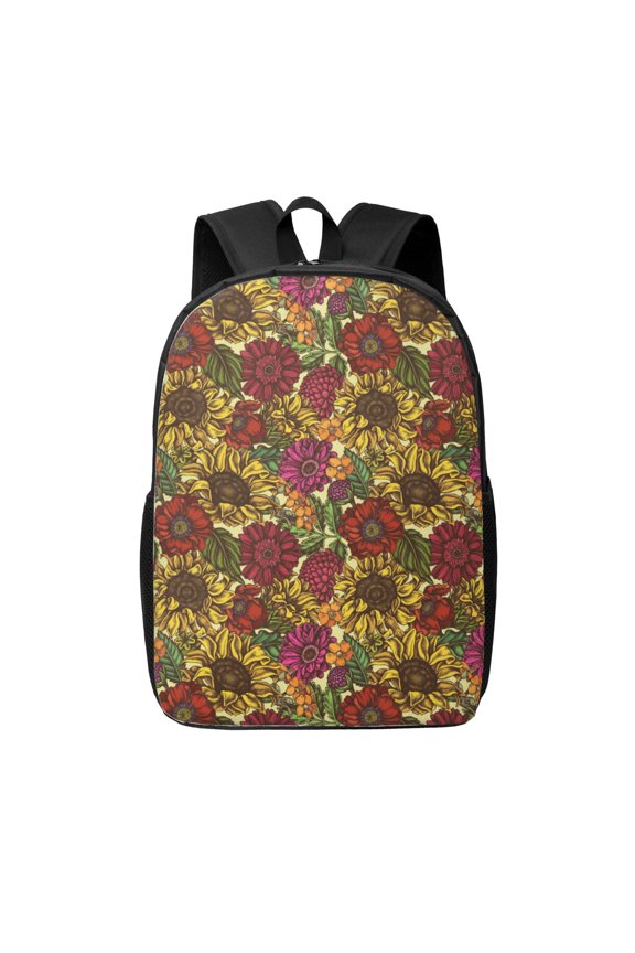 Sunflower print Travel Backpack, Large Computer Backpack for Men Women, College School Rucksack Book Bag