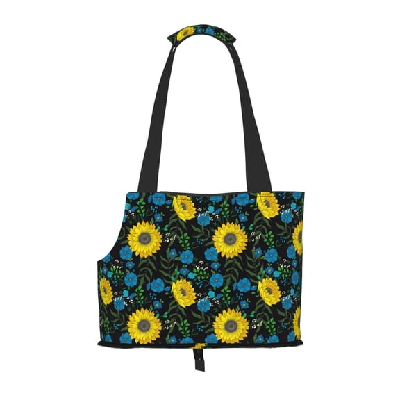 Xecao Sunflowers And Blue Flower for Cat Carrier Small Dog Handbag: The Ideal Travel Companion for Your Pet