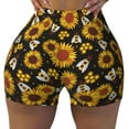 thumbnail image 1 of Xecao Sunflowers And Bww Print Workout Shorts for Women Soft Smooth Gym Yoga Scrunch Active Tennis Workout Running Shorts, 1 of 9