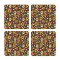 thumbnail image 1 of Xecao Sunflowers Mushrooms for MDF Cork Coaster 4 Pcs,Drink Coasters,Suit for House Warming Gifts New Home ,Coffee Table Decor-Square, 1 of 7