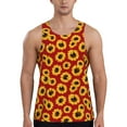 thumbnail image 1 of Xecao Sunflowers On Red Men's Tank Top Workout Quick Dry Sleeveless Gym Jogging Muscle Shirts Summer Swim Beach Tops, 1 of 9