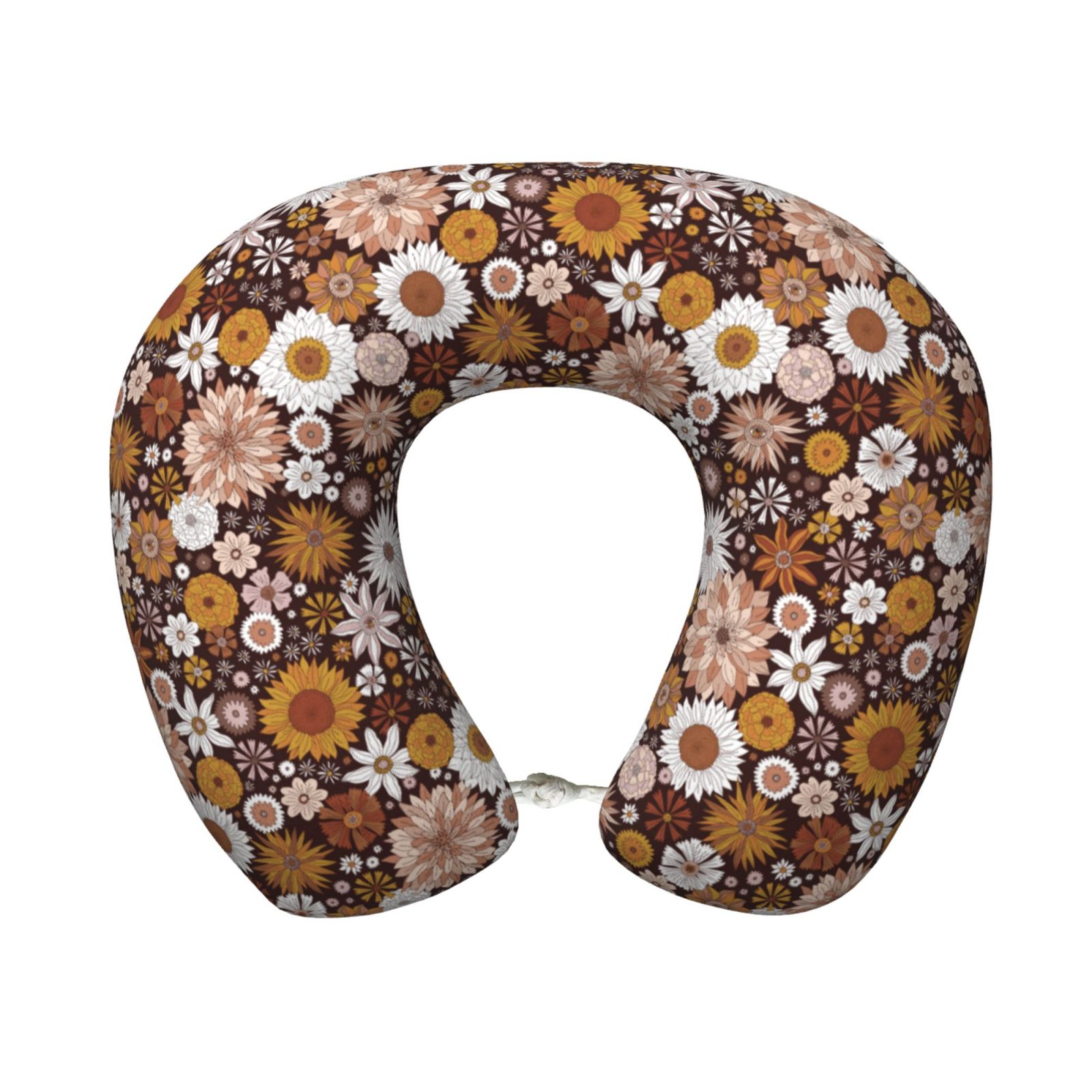 Xecao Sunflowers Print Memory Foam Cervical Neck Pillow Versatile U-Shaped Pillows for Home,Office,Camping,Travelling,Soft Washable Cover