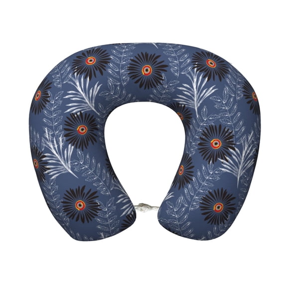 Xecao Sunflowers Print Memory Foam Cervical Neck Pillow Versatile U-Shaped Pillows for Home,Office,Camping,Travelling,Soft Washable Cover