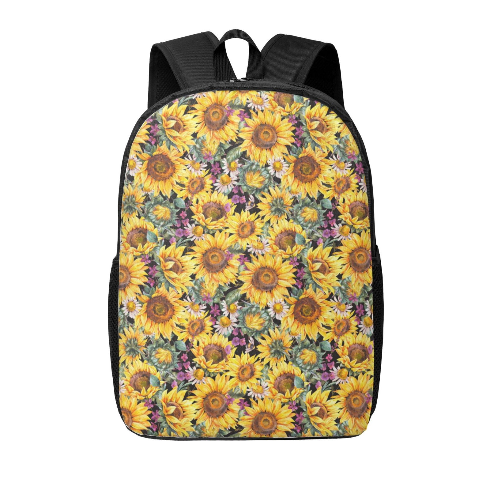 SAKAO❤️ Xecao Sunflowers Vintage print Travel Backpack, Large Computer