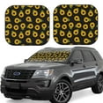 thumbnail image 1 of Xecao Sunflowers for Foldable Car Sun Shades (2-Pack) offer sun protection with an easy-fold design for convenient windshield shading., 1 of 1