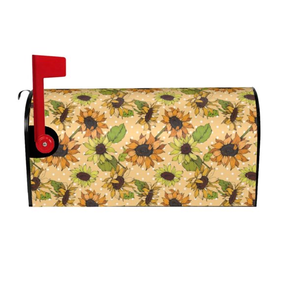 Xecao Sunflowers for Mailbox Cover with Magnetic Strips, Waterproof and Sunscreen, Adds a Decorative Touch to Your Garden Yard.