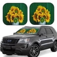 thumbnail image 1 of Xecao Sunflowers in Bucket for Foldable Car Sun Shades (2-Pack) offer sun protection with an easy-fold design for convenient windshield shading., 1 of 7
