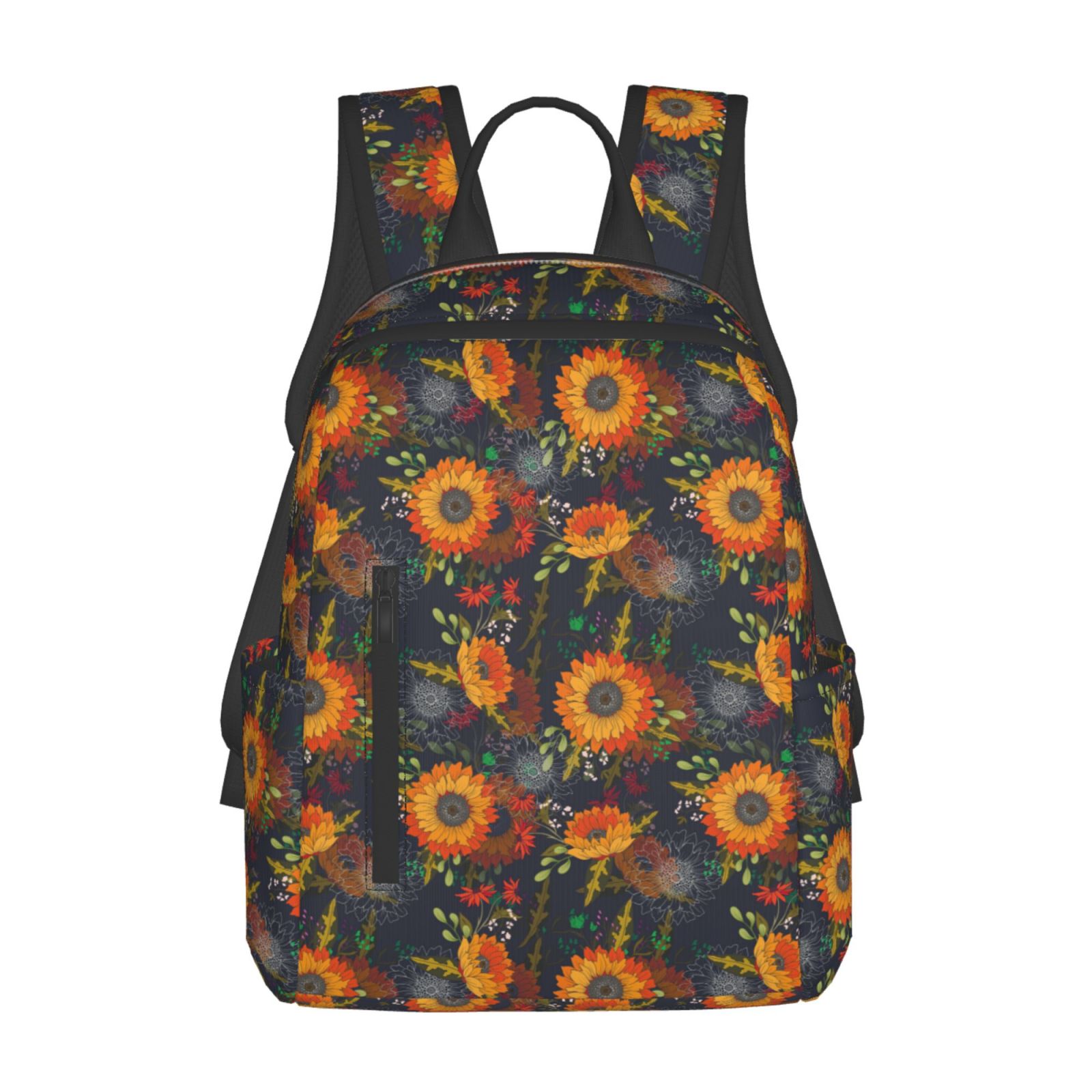 Sunflower Pattern Backpack For Girls & Women - Lightweight, 15.6" Laptop Compartment, Water-Repellent - View #3