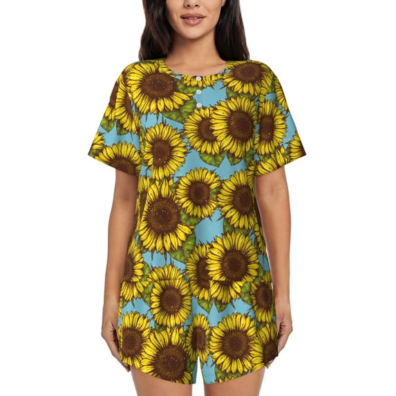 Xecao Sunflowers print Swimsuit for women, Summer-ready, sporty style.Quick-dry fabric. Many sizes & colors.
