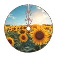 thumbnail image 1 of Xecao Sunlit Sunflower Field Pattern Christmas Tree Skirt Round Xmas Tree Mat Base Cover for Holiday Home Decorations-36", 1 of 6