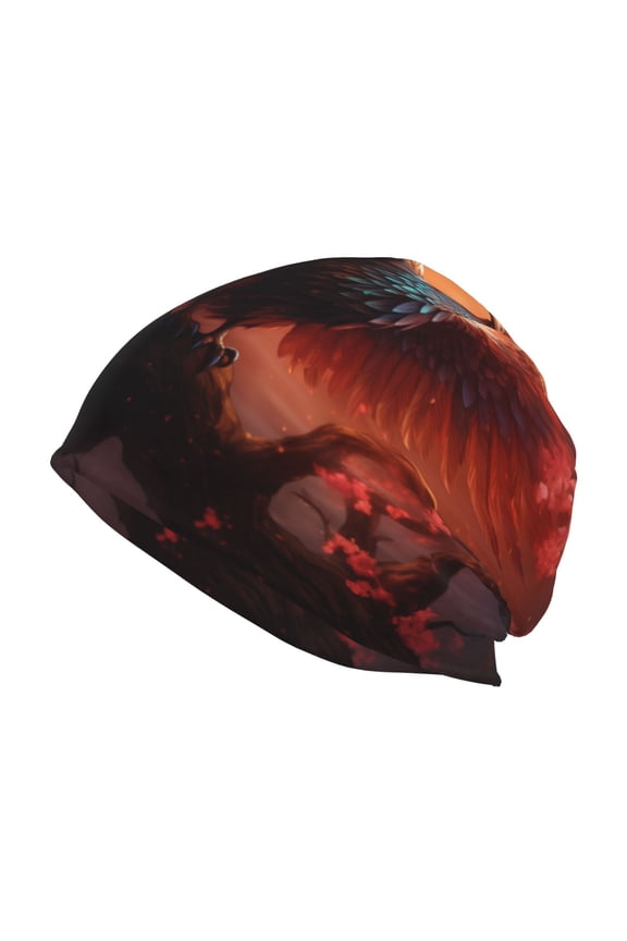 Sunset Blossoms Phoenix Perch Print Knit Hat,Winter Beanie for Men Women, Beanie Soft Warm Ski Stocking Cuffed Cap