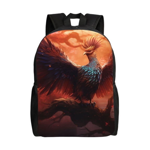 Xecao Sunset Blossoms Phoenix Perch Print School Backpack with Laptop Compartment Small Travel Laptop Backpack for Women Men Waterproof College Backpack Simple School Bag