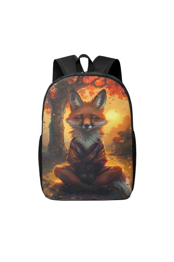 Sunset Maple Tree Fox print Travel Backpack, Large Computer Backpack for Men Women, College School Rucksack Book Bag