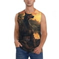thumbnail image 1 of Xecao Sunset Meditating Doberman Print Men's Tank Top: Sleek Sleeveless Tee for Casual Sports and Beach Occasions-Small, 1 of 7