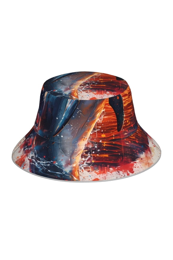 Sunset Ocean Watercolor Dolphin Print Men and Women Night Reflective Hat Runner Cap Visor Bucket Hat Boonie Cap