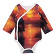 thumbnail image 1 of Xecao Sunset River Western Cowboy Print Baby unisex-baby Cotton Long-sleeve Bodysuits-6 Months, 1 of 6