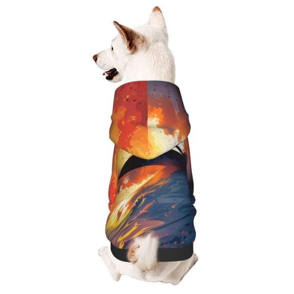 Xecao Sunset Surfing Silhouette Pattern Sweatshirts Winter Pet Dog Hoodie Puppy Coat Dog Sweaters Dog Clothes with Hat Dog Clothes Costume Outfit,Small Pets Wear-XX-Large