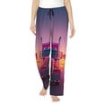 thumbnail image 1 of Xecao Sunset Truck Highway Print Women's Straight Lounge Pajama Pants,The Epitome of Relaxed Sleepwear-Medium, 1 of 6