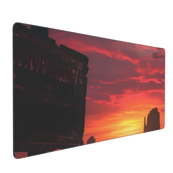 Xecao Sunset Western Desert Cowboy Print Large Mouse Pad, 16x35.5in Mousepad, Professional Non-Slip Rubber Base Big Mouse Pad, Mouse Pad for Gaming & Office Full Desk Mouse Pad