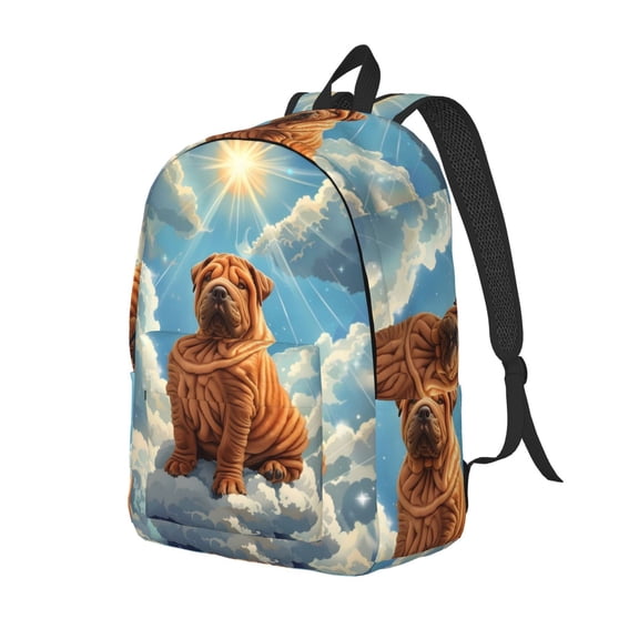 Xecao Sunshine Cloud Bulldog Canvas College Laptop Backpack, a durable rucksack designed for both men and women, ideal for travel, school, and daily use-Medium