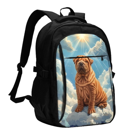 Xecao Sunshine Cloud Bulldog for Travel Laptop Backpack, USB-Charging-Enabled, Spacious Business Backpack for Men and Women,College School Computer Bag