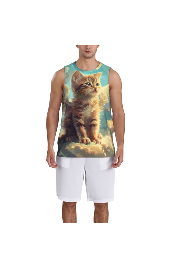 Sunshine Cloud Cute Cat print basketball shirt for both men and women, a unisex basketball jersey perfect for theme parties-XX-Large