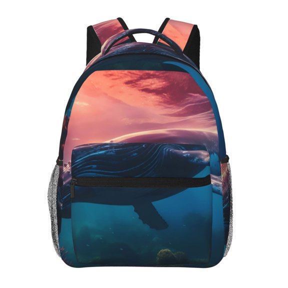 Xecao Sunshine Ocean Whale Backpack, a stylish and functional choice for both men and women, is the perfect basic bookbag for college, work, or travel