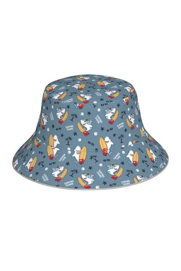 Surf Shark Print Men and Women Night Reflective Hat Runner Cap Visor Bucket Hat Boonie Cap