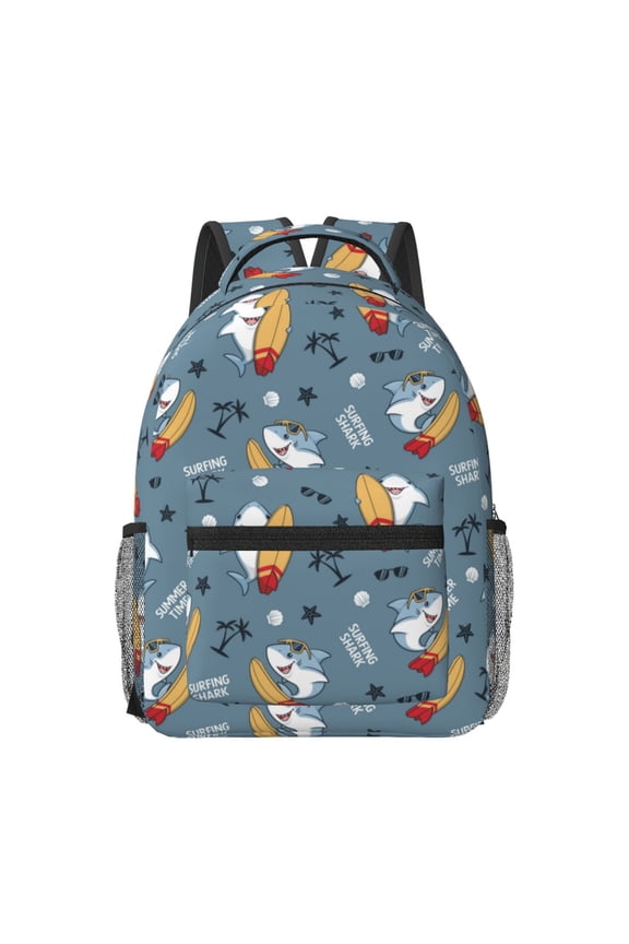 Surf Shark Travel Backpack: A spacious, stylish computer backpack ideal for men and women, perfect for college, school, or daily travels
