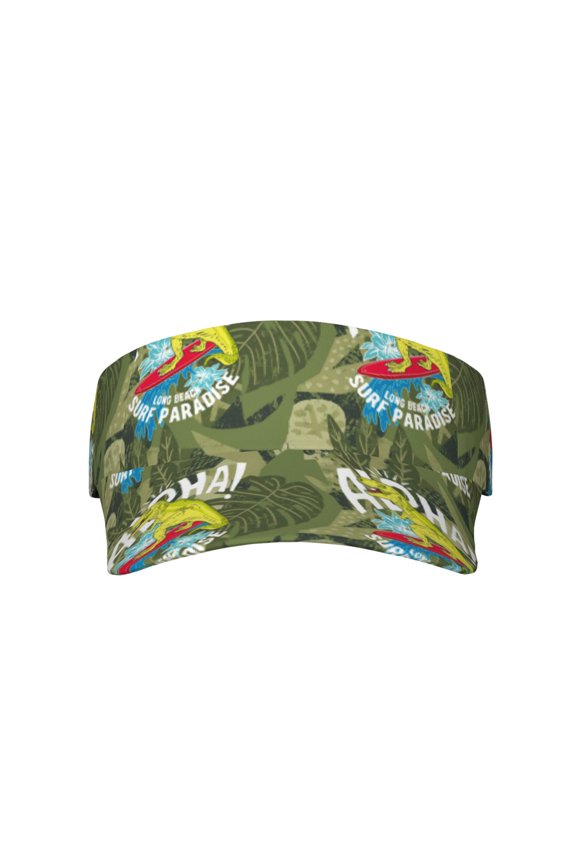 Surfing Dinosaur for Adult Sun Cap offers versatile sun protection with adjustable Velcro for a secure fit.