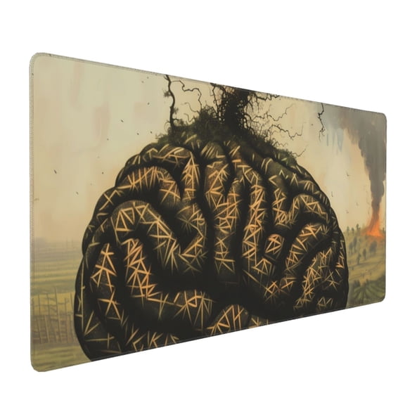 Xecao Surreal Brain Tree Print Large Mouse Pad, 16x35.5in Mousepad, Professional Non-Slip Rubber Base Big Mouse Pad, Mouse Pad for Gaming & Office Full Desk Mouse Pad