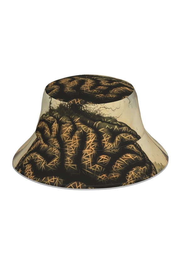 Surreal Brain Tree Print Men and Women Night Reflective Hat Runner Cap Visor Bucket Hat Boonie Cap