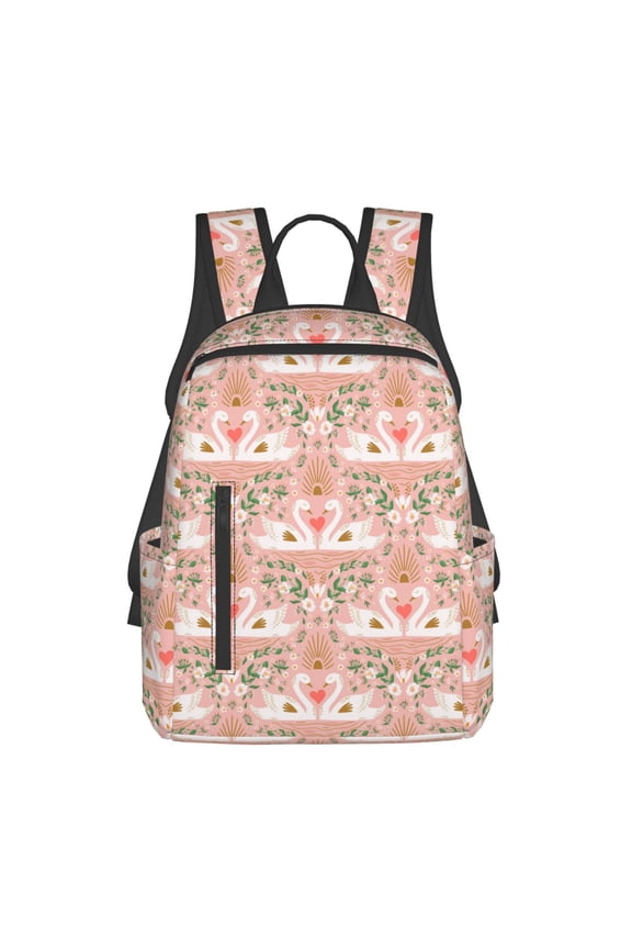 Swan Couple print Backpack For women men Aesthetic Lightweight Travel Daypack Simple Cute Backpack For Bookbag