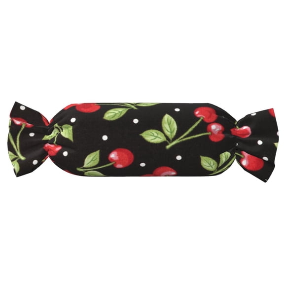 Xecao Sweet Red Cherry Print+Candy-Inspired Plush Pillow for Men Women Suitable for Beds, Sofas, Game Rooms Drawstring Closure