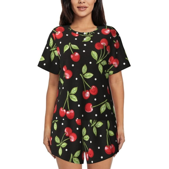 Xecao Sweet Red Cherry print Swimsuit for women, Summer-ready, sporty style.Quick-dry fabric. Many sizes & colors.