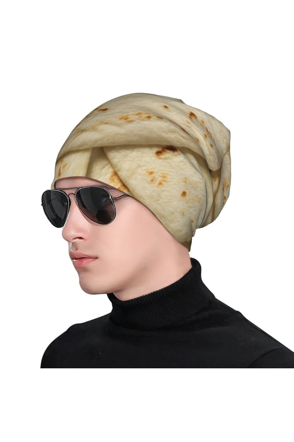 Taco Tortillas Print Beanie Knitted Hat for Men Women, Winter Fashion Knit Cuffed Caps Unisex