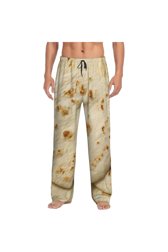 Taco Tortillas Print Men's Straight Lounge Pajama Pants - The Ultimate in Comfortable Sleepwear-Large