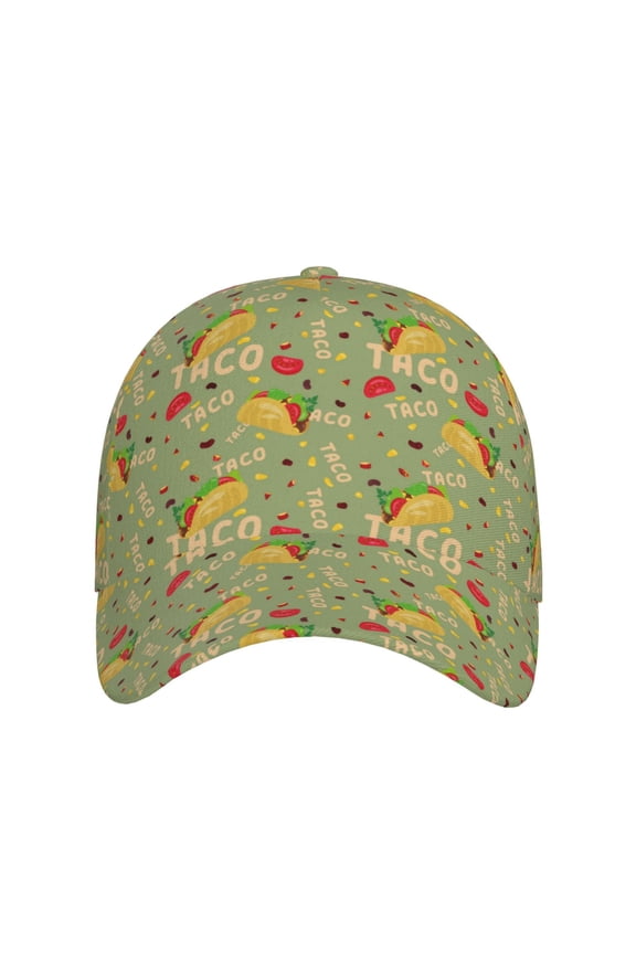 Taco for Baseball Cap: Unisex, crafted from classic polyester twill fabric, featuring a soft unconstructed design