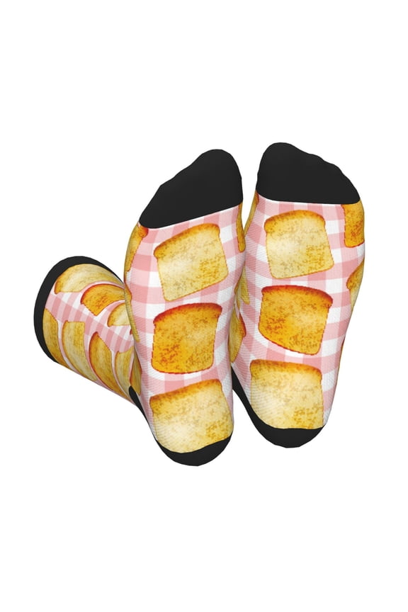 Tasty Toasts Print Crew Socks for Men and Women, Men's Soft Moisture-wicking Sock