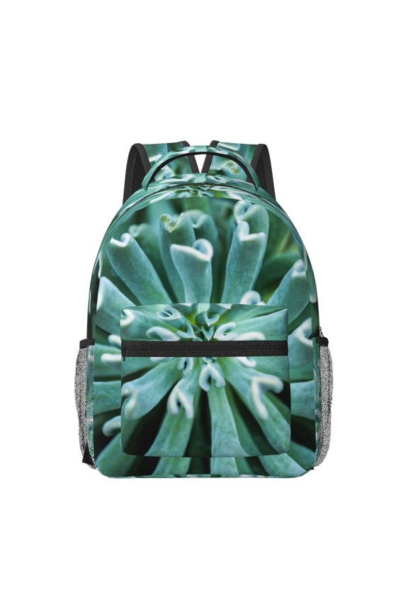 Teal Cactus Print Casual Backpack: A Computer Backpack Ideal for Men and Women, Perfect for College, School, or Daily Travels-One Size
